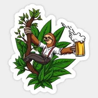 Sloth Beer Drinking Party Sticker